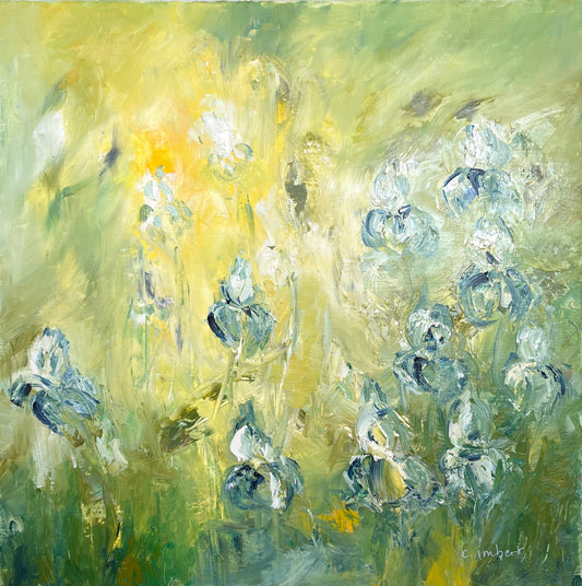 Iris sur fond jaune